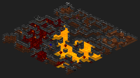 Thumbnail for a map of Level 21: LavaMine for the PC game ShadowCaster.
