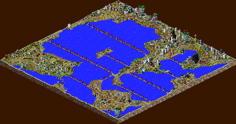 Thumbnail for a map of Level 6: Waterton for the PC game SimCopter.