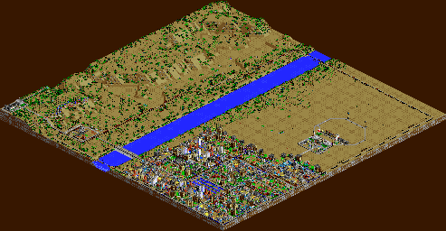 Thumbnail for a map of Level 7: Myrtle Dam for the PC game SimCopter.