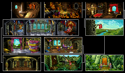 Thumbnail for a map of The Castle for the PC game Simon The Sorcerer II: The Lion, The Wizard And The Wardrobe.