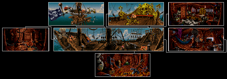 Thumbnail for a map of Pirate Ship for the PC game Simon The Sorcerer II: The Lion, The Wizard And The Wardrobe.
