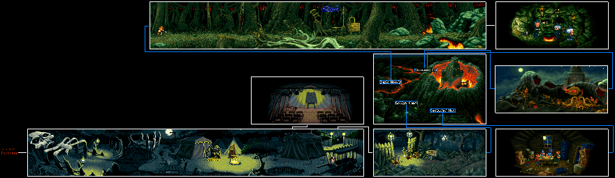 Thumbnail for a map of Valley Of Doom for the PC game Simon The Sorcerer II: The Lion, The Wizard And The Wardrobe.