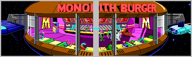 Thumbnail for a map of Monolith Burger for the PC game Space Quest III: The Pirates Of Pestulon.