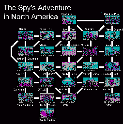 Thumbnail for a map of North America for the PC game The Spy's Adventures In North America.