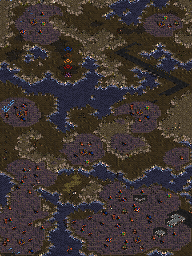 Thumbnail for a map of Brood War - Episode VI: Zerg Mission 01: Vile Disruption for the PC game StarCraft.