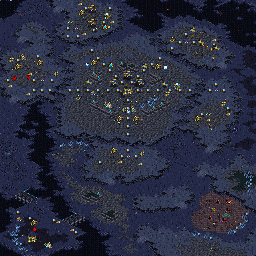 Thumbnail for a map of Brood War - Episode VI: Zerg Mission 07: Drawing Of The Web for the PC game StarCraft.