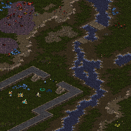 Thumbnail for a map of Episode III: Protoss Mission 01: First Strike for the PC game StarCraft.