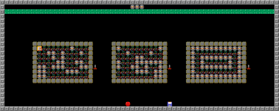Thumbnail for a map of Level 031: Time To Open! for the PC game Supaplex.