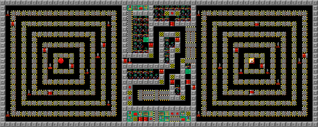 Thumbnail for a map of Level 033: Inside-Outside-Inside for the PC game Supaplex.