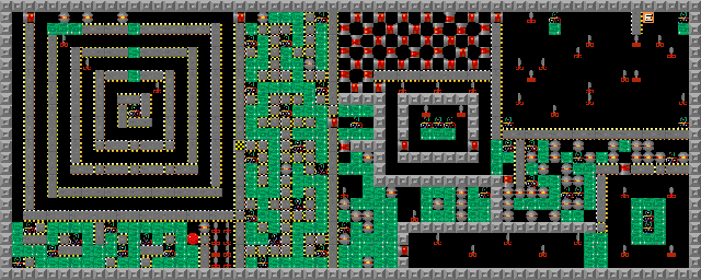Thumbnail for a map of Level 050: Don't Worry!! for the PC game Supaplex.