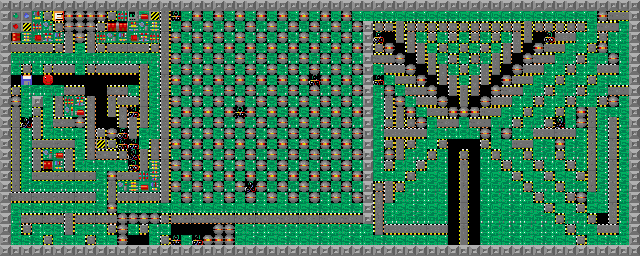 Thumbnail for a map of Level 053: Fill In for the PC game Supaplex.