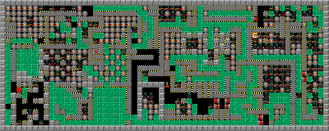 Thumbnail for a map of Level 063: Phil's First! for the PC game Supaplex.