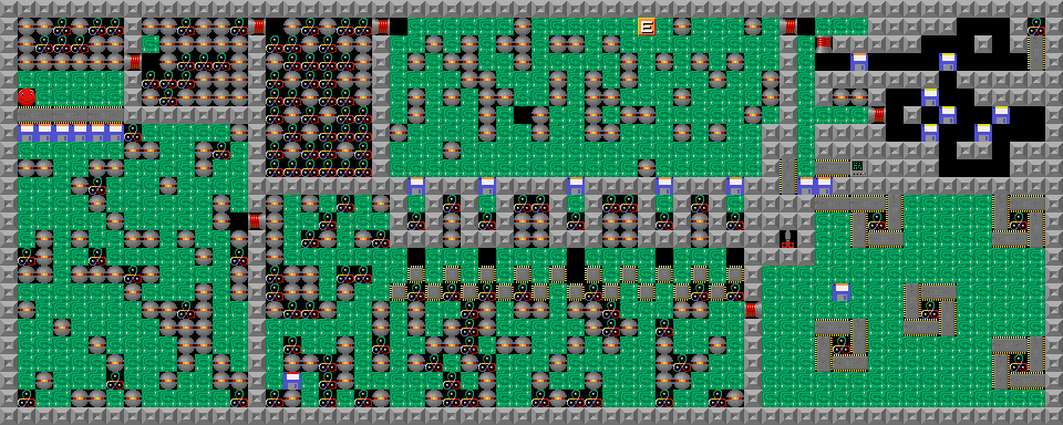 Thumbnail for a map of Level 072: Community Work! for the PC game Supaplex.