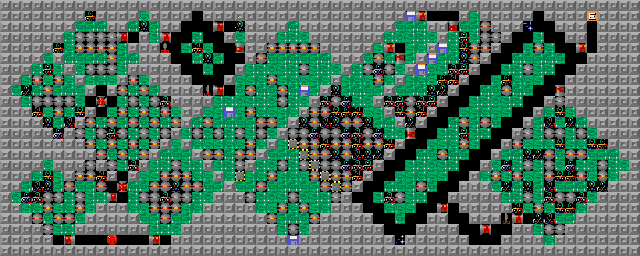 Thumbnail for a map of Level 081: Diagonal! for the PC game Supaplex.