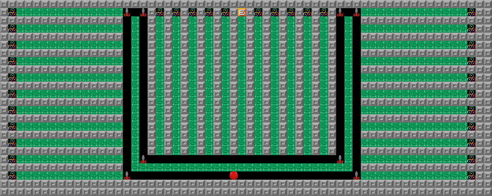 Thumbnail for a map of Level 089: Triple Fork for the PC game Supaplex.