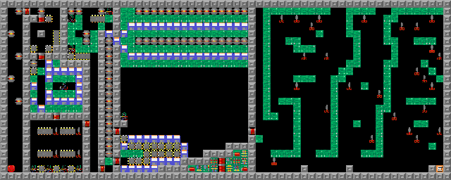 Thumbnail for a map of Level 093: Timing! for the PC game Supaplex.