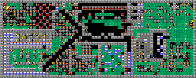 Thumbnail for a map of Level 108: Sadism! for the PC game Supaplex.