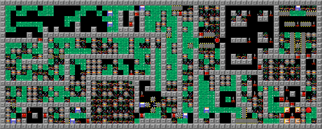 Thumbnail for a map of Level 110: Trouble Ahead for the PC game Supaplex.