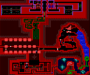 Thumbnail for a map of ZZT's Lost Forest The Woodsman's Hideout for the PC game Super ZZT.