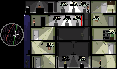 Thumbnail for a map of Heist 2: Chapow City Art Gallery for the PC game Trilby: The Art Of Theft.
