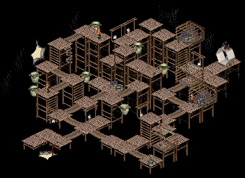 Thumbnail for a map of Island Of The Mosquibees Village for the PC game Twinsen's Odyssey.
