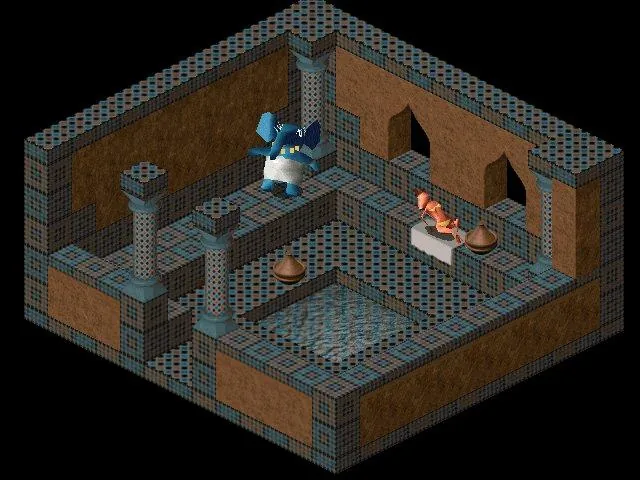 Thumbnail for a map of White Leaf Desert Hacienda - Steam Room - Women's for the PC game Twinsen's Odyssey.