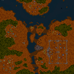 Thumbnail for a map of Beyond The Dark Portal - Humans Mission 10: Siege Of Vanguard for the PC game WarCraft II: Tides Of Darkness.