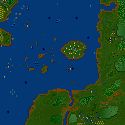 Thumbnail for a map of Beyond The Dark Portal - Orcs Mission 07: Seas Of Azeroth for the PC game WarCraft II: Tides Of Darkness.