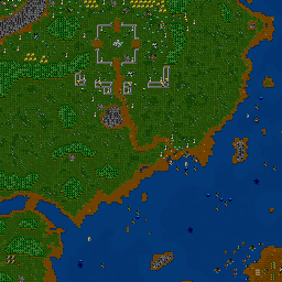 Thumbnail for a map of Beyond The Dark Portal - Orcs Mission 08: Assault On Kul Tiras for the PC game WarCraft II: Tides Of Darkness.