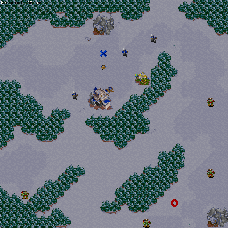 Thumbnail for a map of Humans Mission 01: Hillsbrad for the PC game WarCraft II: Tides Of Darkness.