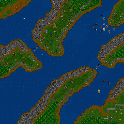 Thumbnail for a map of Humans Mission 09: The Battle At Darrowmere for the PC game WarCraft II: Tides Of Darkness.