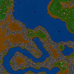 Thumbnail for a map of Humans Mission 10: The Prisoners for the PC game WarCraft II: Tides Of Darkness.