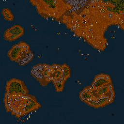 Thumbnail for a map of Humans Mission 12: The Battle At Crestfall for the PC game WarCraft II: Tides Of Darkness.