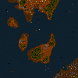 Thumbnail for a map of Orcs Mission 07: The Fall Of Stromgarde for the PC game WarCraft II: Tides Of Darkness.