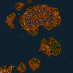 Thumbnail for a map of Orcs Mission 12: The Tomb Of Sargeras for the PC game WarCraft II: Tides Of Darkness.