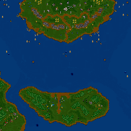 Thumbnail for a map of Orcs Mission 14: The Fall Of Lordaraeon for the PC game WarCraft II: Tides Of Darkness.