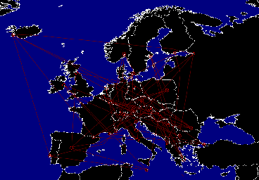Thumbnail for a map of Europe (Connections) for the PC game Where In Europe Is Carmen Sandiego?.