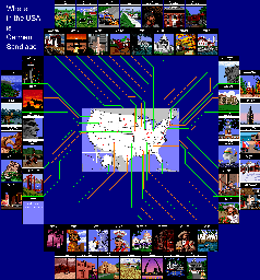Thumbnail for a map of U.S.A. for the PC game Where In The U.S.A. Is Carmen Sandiego?.