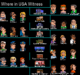 Thumbnail for a map of Witnesses for the PC game Where In The U.S.A. Is Carmen Sandiego?.