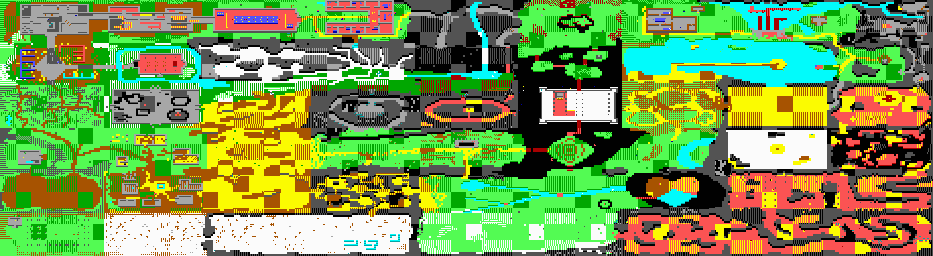 Thumbnail for a map of Level 1: Old Kingdom for the PC game Wishlair: A CGA Textmode Adventure.