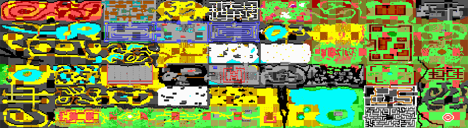 Thumbnail for a map of Level 2: Underrealm for the PC game Wishlair: A CGA Textmode Adventure.