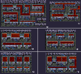 Thumbnail for a map of Mesa's Tower Levels 12-17 for the PC game Ys II Special.