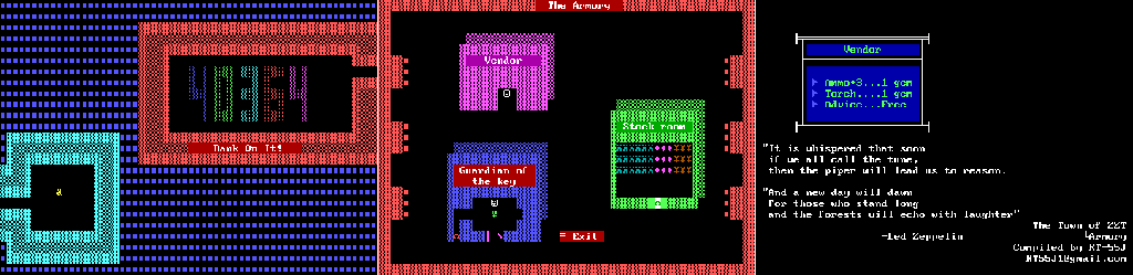 Thumbnail for a map of Town Of ZZT Armory for the PC game ZZT.