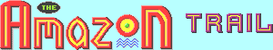 Title screen for the PC game The Amazon Trail.
