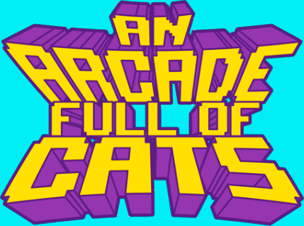 Title screen for the PC game An Arcade Full Of Cats.