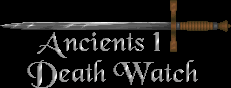 Title screen for the PC game Ancients 1: Death Watch.
