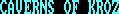 Title screen for the PC game Caverns Of Kroz.