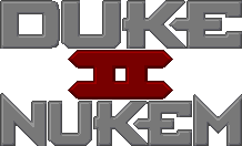 Title screen for the PC game Duke Nukem II.