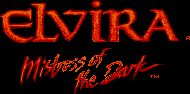 Title screen for the PC game Elvira: Mistress Of The Dark.