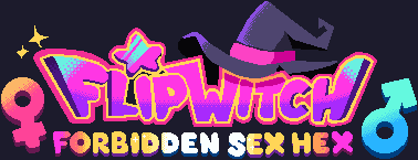 Title screen for the PC game FlipWitch: Forbidden Sex Hex.